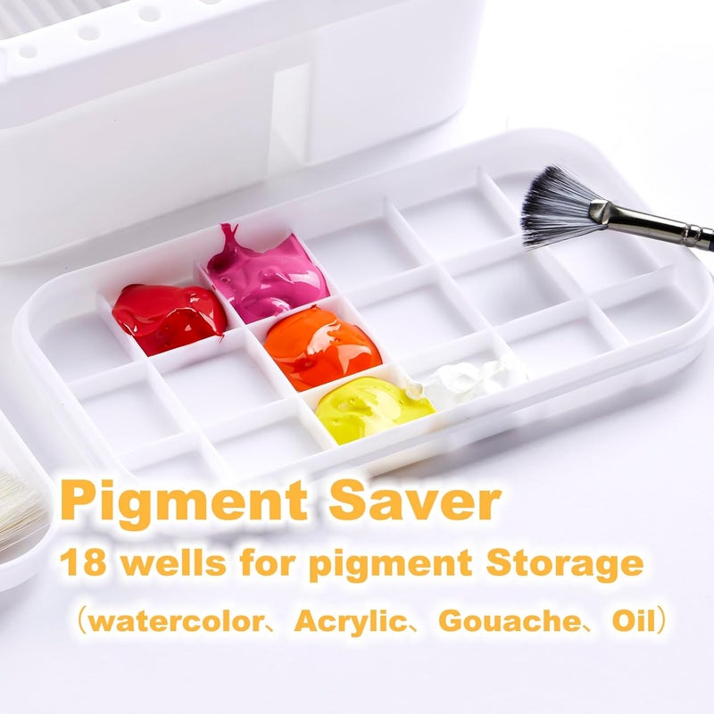 SEVENTY Paint Brush Cleaner, Paint Brush Holder and Organizers with Palette for Acrylic, Watercolor, and Water-Based Paints (White) - Image 3